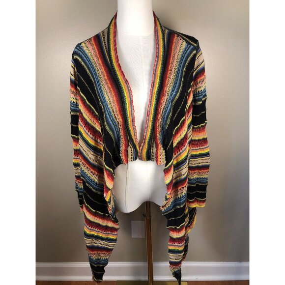 Polo Ralph Lauren Multicolor Draped Serape Open Knit Cardigan Sweater Size S/P